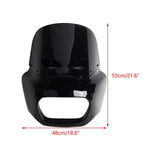 Club Style Headlight Fairing Front Mask w/11" Smoke Eye Shape Vented Windshield For Harley Softail M8 Fat Bob 114 FXFB FXFBS 2018-2025 - pazoma