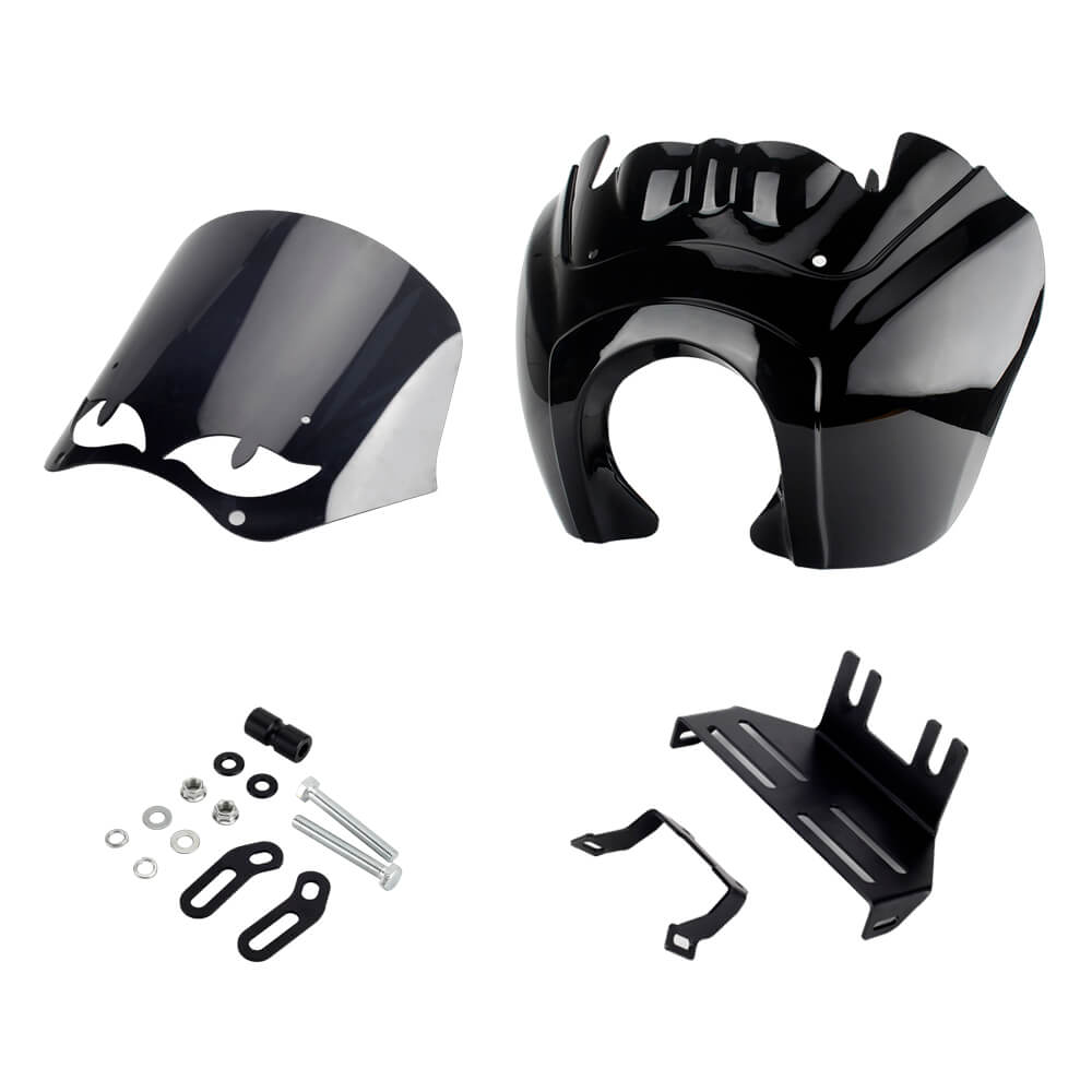 2020-2025 Harley Softail Low Rider S 114 117 FXLRS T-Sport Fairing Outer w/15" 12" 9" Windshield Headlight Relocation Bracket - pazoma
