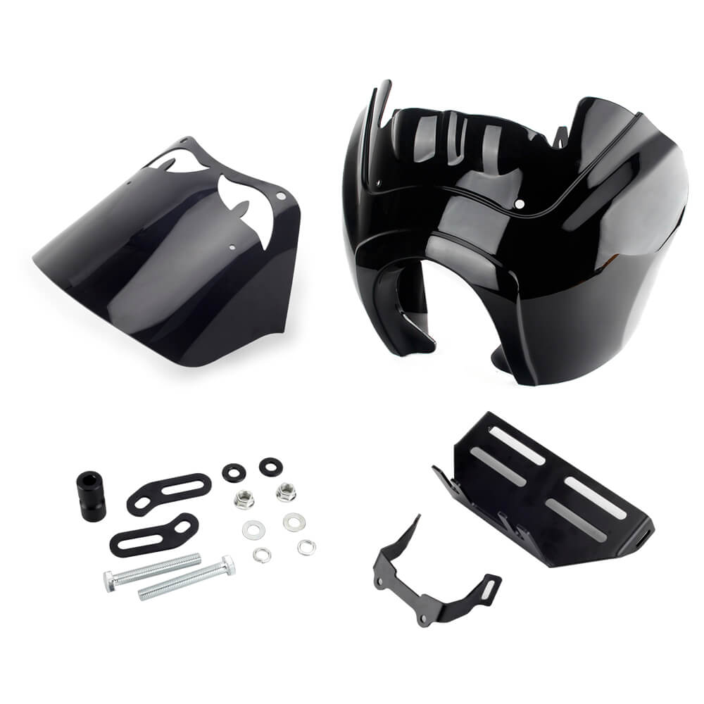 2020-2024 Harley Softail Low Rider S 114 117 FXLRS T-Sport Fairing Outer w/12" Eye Vented Windshield Headlight Relocation Bracket - pazoma