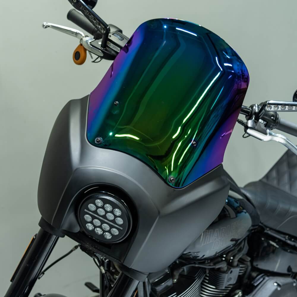 2020-2025 Harley Softail Low Rider S 114 117 FXLRS T-Sport Fairing Windshield w/ 5.75'' LED Headlight Projection Headlamp Kit - pazoma