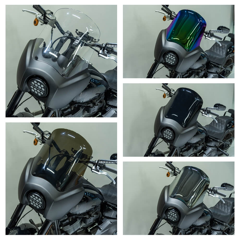 2020-2025 Harley Softail Low Rider S 114 117 FXLRS T-Sport Fairing Windshield w/ 5.75'' LED Headlight Projection Headlamp Kit - pazoma
