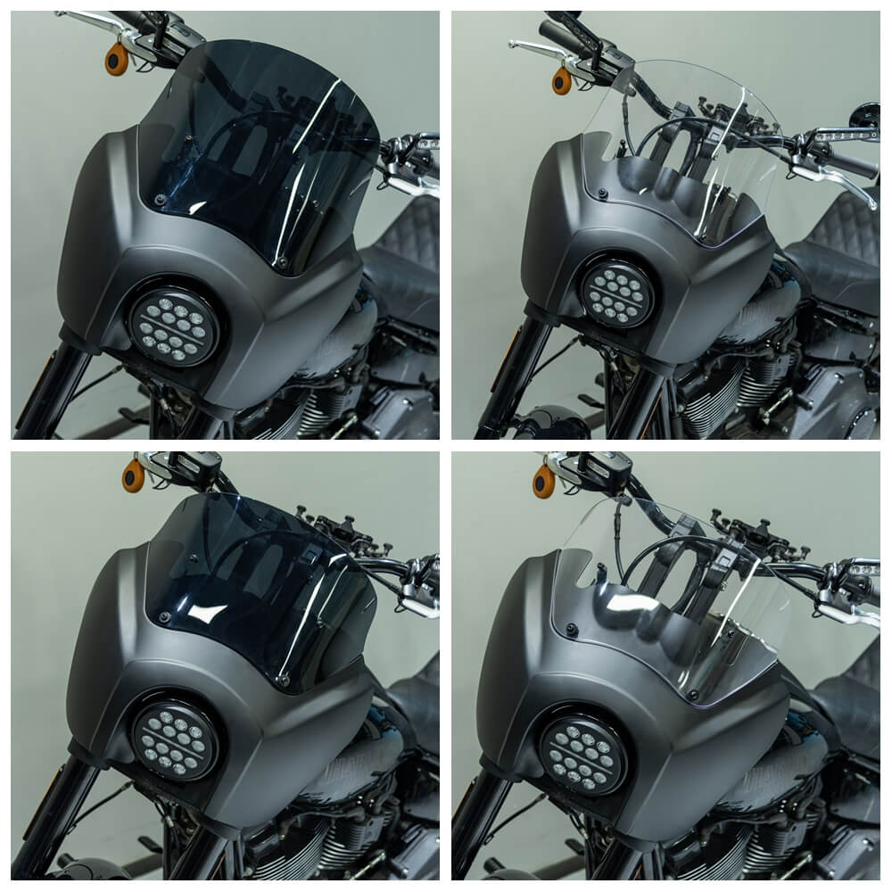 2020-2025 Harley Softail Low Rider S 114 117 FXLRS T-Sport Fairing Windshield w/ 5.75'' LED Headlight Projection Headlamp Kit - pazoma