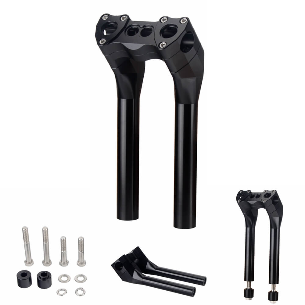 6-13" Pullback Style Modular Handlebar Risers Kit for 1" 1-1/8" 1-1/4" 1-1/2" Bar Harley Dyna Street Bob Softail Sportster - pazoma