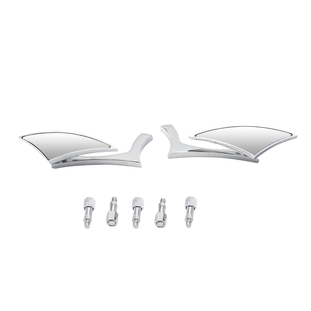 2Pcs 8/10mm Universal Aluminum Alloy Motorcycle Side Rearview Mirrors for Honda Suzuki Kawasaki Yamaha V-Star XVS 650 950 1100 Custom chopper - pazoma