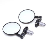 Motorcycle 2Pcs 3" Round 7/8" Handle Bar End Rearview Mirrors side mirror For Honda Suzuki Yamaha Cafe Racer Bobber Universal motorbike - pazoma