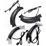 Pair LED Front Headlight Bezels for 15-22 Harley Road Glide FLTRX FLTRU Turn Signal Light with White DRL Shark Nose Fairing Lighted Vent Trim - pazoma