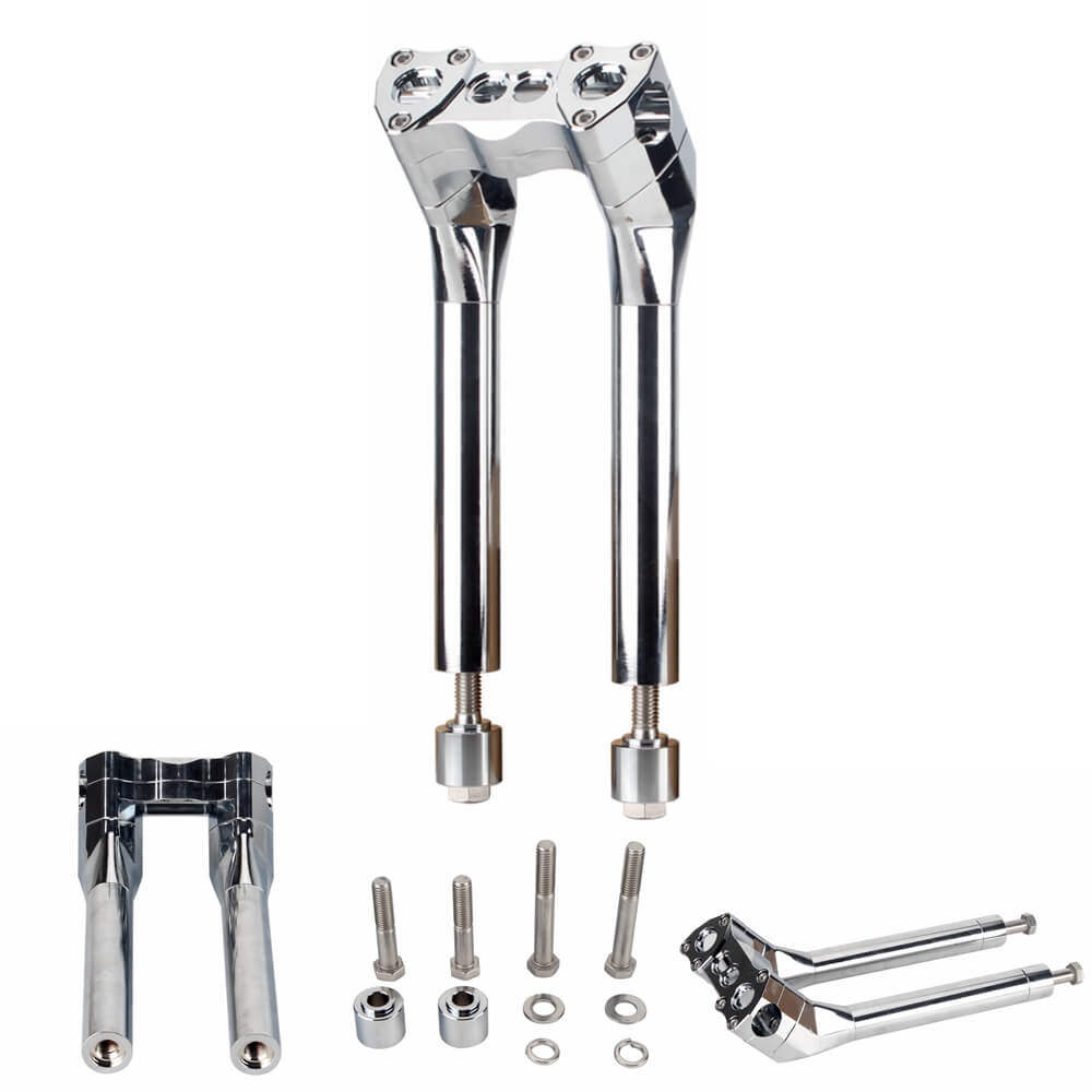 6-13" Pullback Style Modular Handlebar Risers Kit for 1" 1-1/8" 1-1/4" 1-1/2" Bar Harley Dyna Street Bob Softail Sportster - pazoma