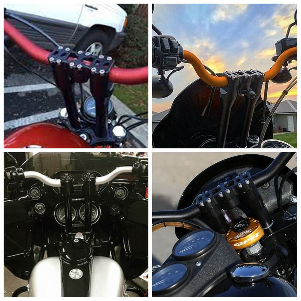 1-1/4" to 1" Tapered Moto Fat Bars TBW Variable Section Aluminum Conical Handlebar For Harley Club Style Dyna MX FLY Softail - pazoma