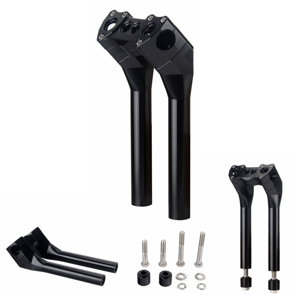 6-13" Pullback Style Modular Handlebar Risers Kit for 1" 1-1/8" 1-1/4" 1-1/2" Bar Harley Dyna Street Bob Softail Sportster - pazoma