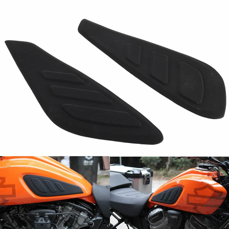 Harley Pan America CVO 1250 ST Special RA1250SE RA1250S RA1250 3M Adhesive Backing Rubber Gas Tank Knee Pad Kit Black 2021-2025 - pazoma