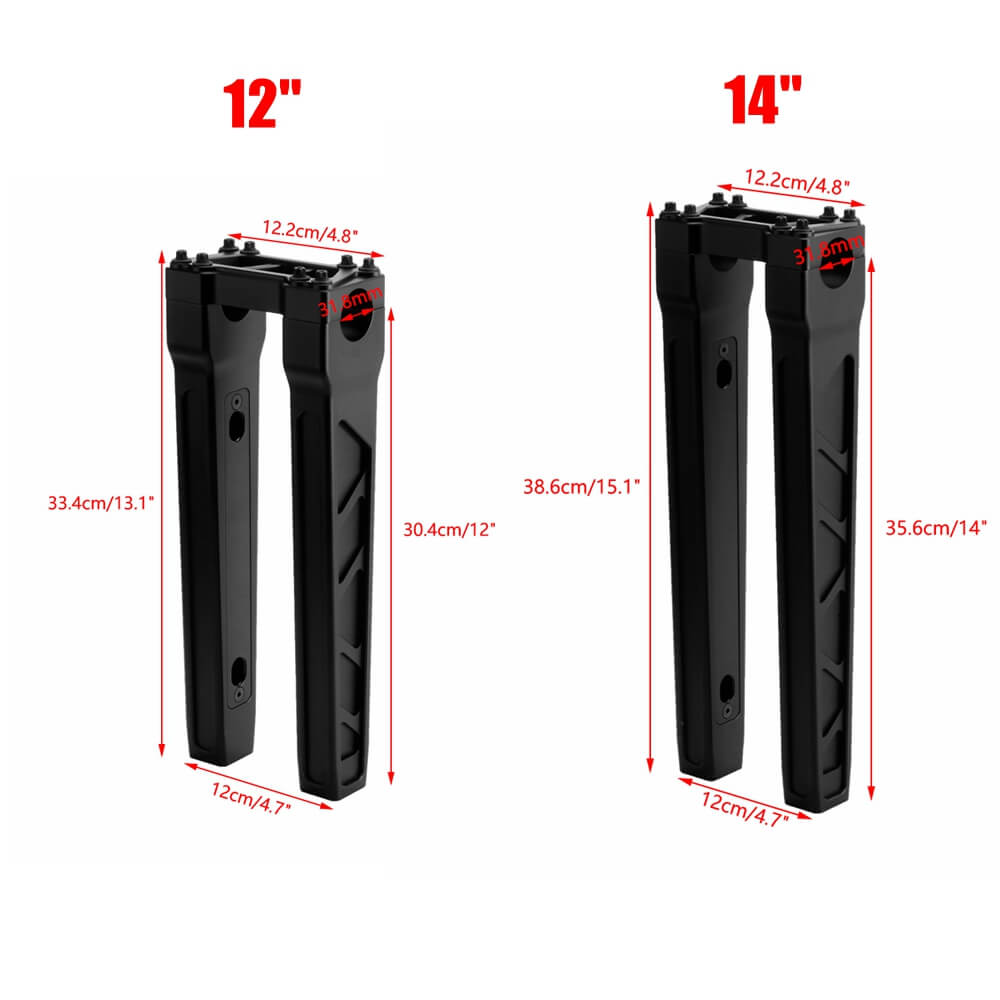 4"-14" Top Clamp Straight Handlebar Risers For Harley 1-1/4" Tapered Fat Bars Handlebars FLFB FLSL FXBB FXBR FXFB FXLR FXLRS FXLRST - pazoma