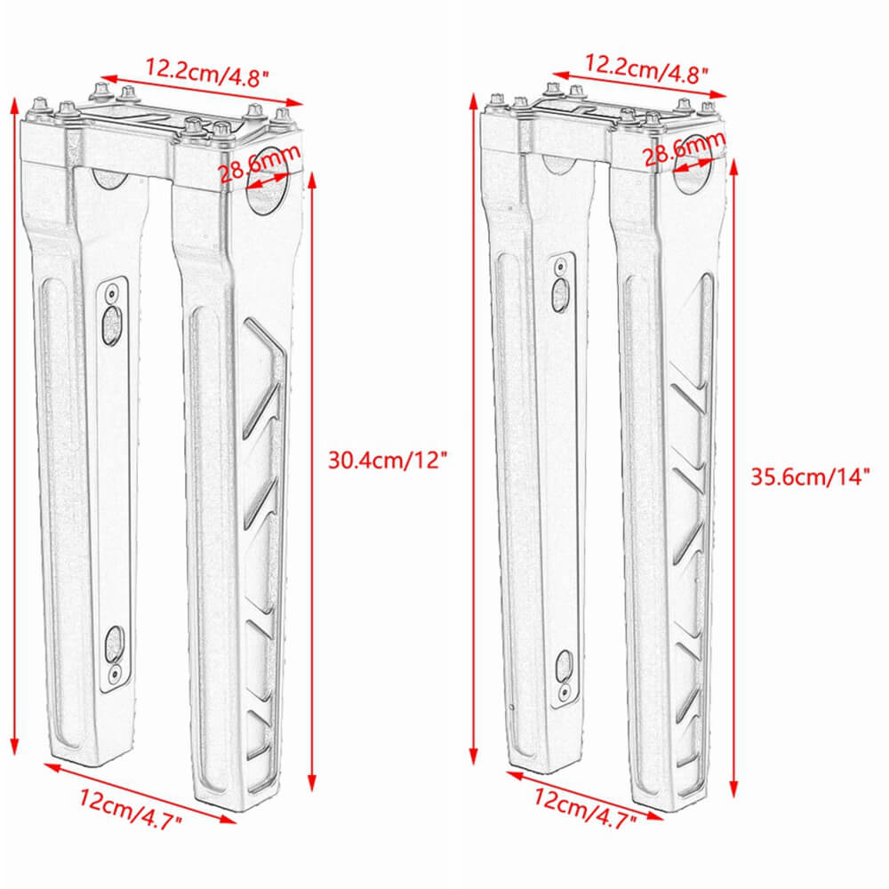 4"-14" Top Clamp Straight Handlebar Risers For Harley 1-1/8" 28.6mm MX Style Handlebars FLFB FLSL FXBB FXBR FXFB FXLR FXLRS FXLRST - pazoma