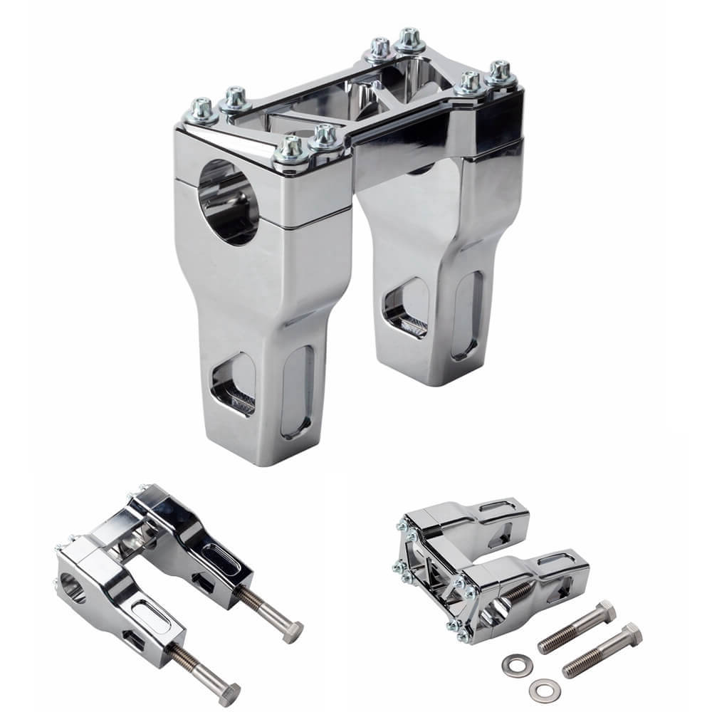 4"-14" Top Clamp Straight Handlebar Risers For Harley 1-1/8" 28.6mm MX Style Handlebars FLFB FLSL FXBB FXBR FXFB FXLR FXLRS FXLRST - pazoma