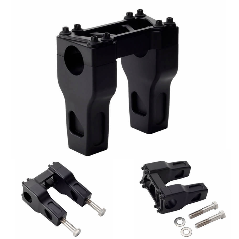 4"-14" Top Clamp Straight Handlebar Risers For Harley 1-1/8" 28.6mm MX Style Handlebars FLFB FLSL FXBB FXBR FXFB FXLR FXLRS FXLRST - pazoma