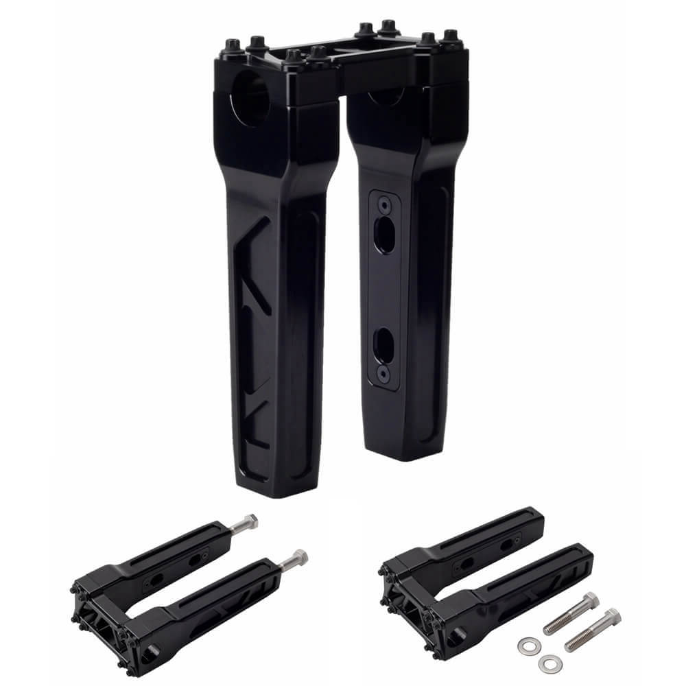 4"-14" Top Clamp Straight Handlebar Risers For Harley 1-1/8" 28.6mm MX Style Handlebars FLFB FLSL FXBB FXBR FXFB FXLR FXLRS FXLRST - pazoma