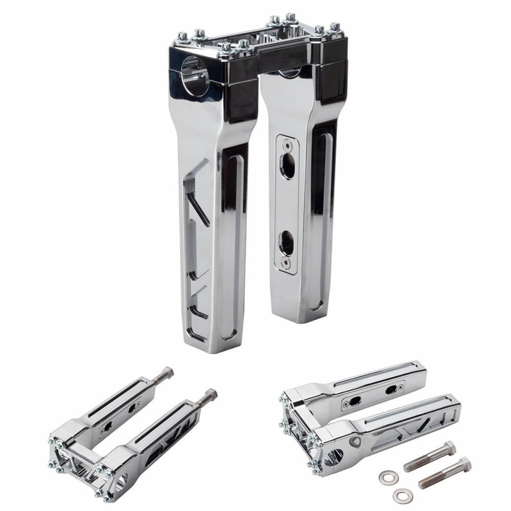 4"-14" Top Clamp Straight Handlebar Risers For Harley 1-1/8" 28.6mm MX Style Handlebars FLFB FLSL FXBB FXBR FXFB FXLR FXLRS FXLRST - pazoma