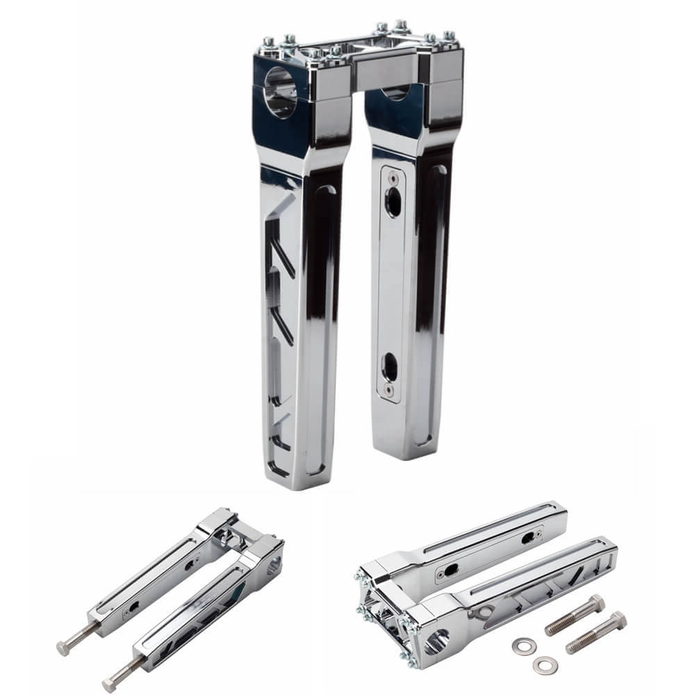 4"-14" Top Clamp Straight Handlebar Risers For Harley 1-1/8" 28.6mm MX Style Handlebars FLFB FLSL FXBB FXBR FXFB FXLR FXLRS FXLRST - pazoma