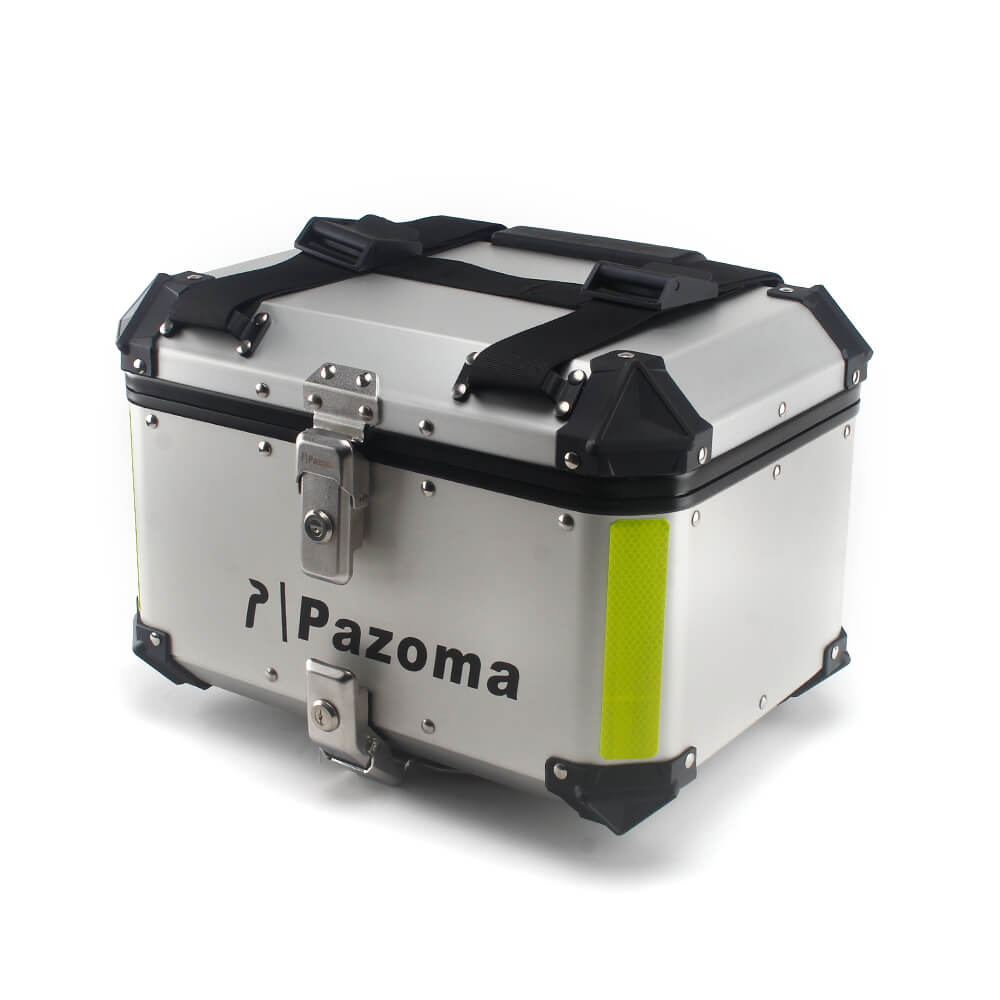 Motorcycle Quick Release 42L Aluminum Rear Back ADV Sportbike Trunk Tail Box Luggage Top Case Storage W/ Backrest Cushion Pad - pazoma