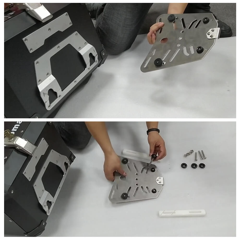 Motorcycle Quick Release 42L Aluminum Rear Back ADV Sportbike Trunk Tail Box Luggage Top Case Storage W/ Backrest Cushion Pad - pazoma