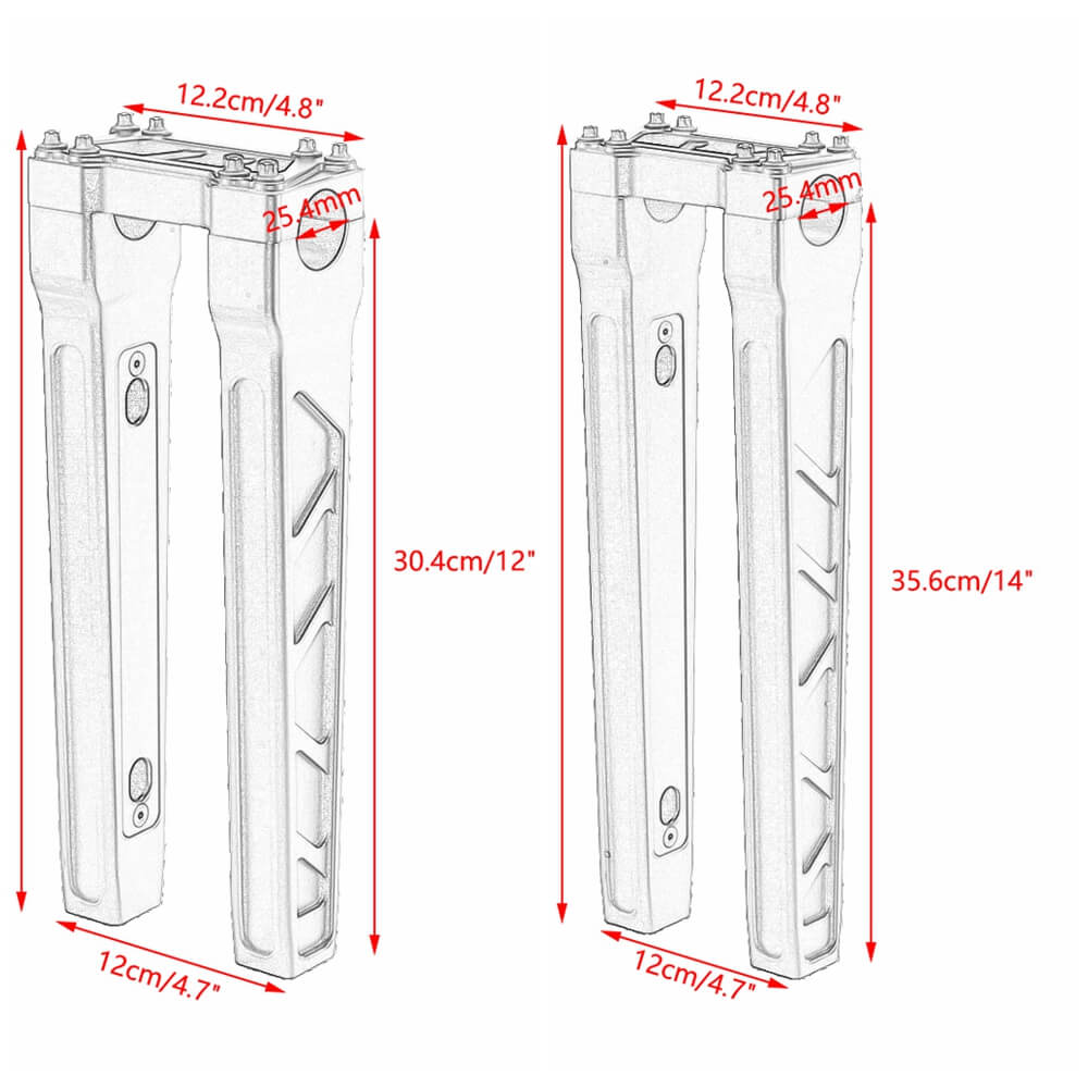 4" 6" 8" 10" 12" 14" Club Style Top Clamp Straight Handlebar Risers For Harley 1'' Bar Dyna Softail Sportster Touring - pazoma