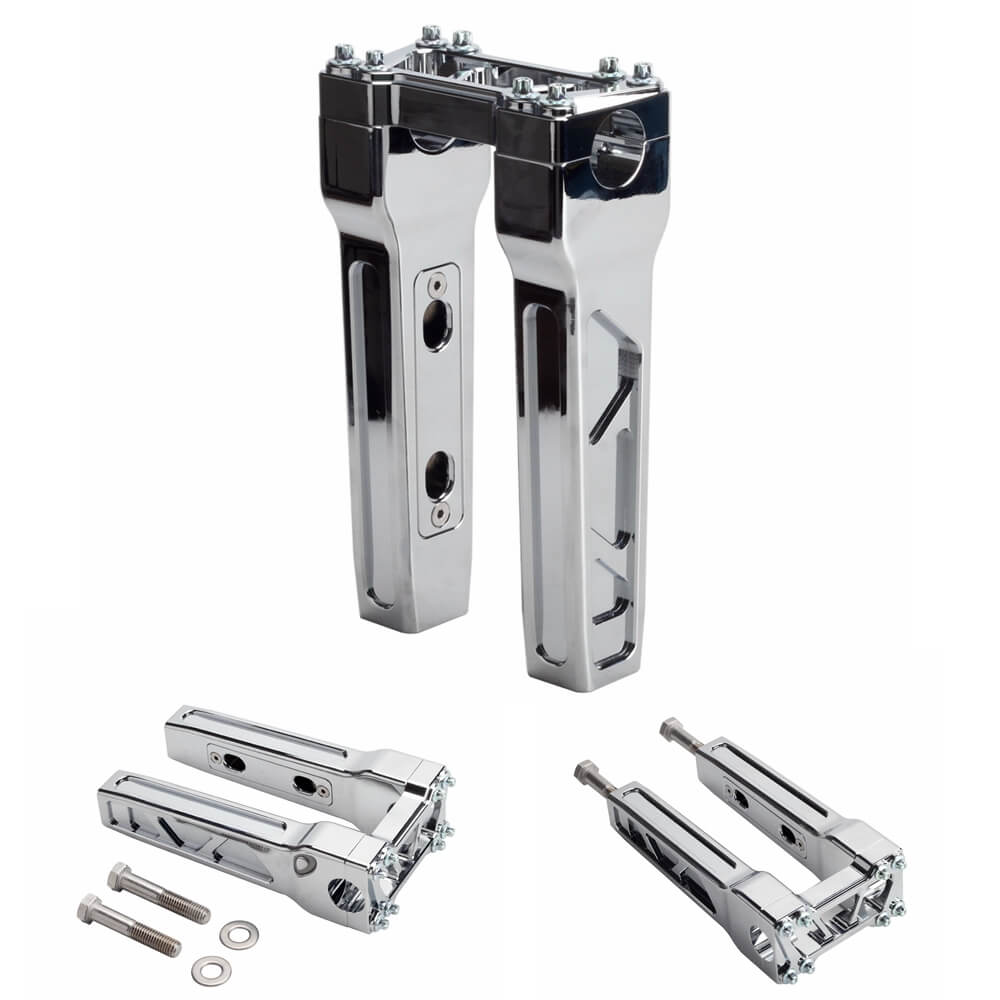4" 6" 8" 10" 12" 14" Club Style Top Clamp Straight Handlebar Risers For Harley 1'' Bar Dyna Softail Sportster Touring - pazoma