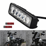 New 4D Optic Lens 6″ LED Light Bar 18W Work Light DRL Driving Fog Spot Lamp Single Row For Harley Dyna Softail 00-17 M8 FXBB Club Style