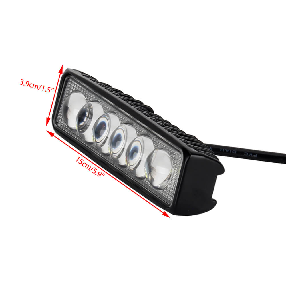 New 4D Optic Lens 6″ LED Light Bar 18W Work Light DRL Driving Fog Spot Lamp Single Row For Harley Dyna Softail 00-17 M8 FXBB Club Style - pazoma