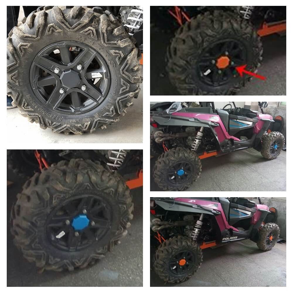4 Pcs Wheel Tire Rim Hub Cap Cover Replacement Part 1522216-655 for Polaris RZR Trail 1000 900 S XP 4 Turbo GENERAL 1000 Sport 2014-2025 - pazoma