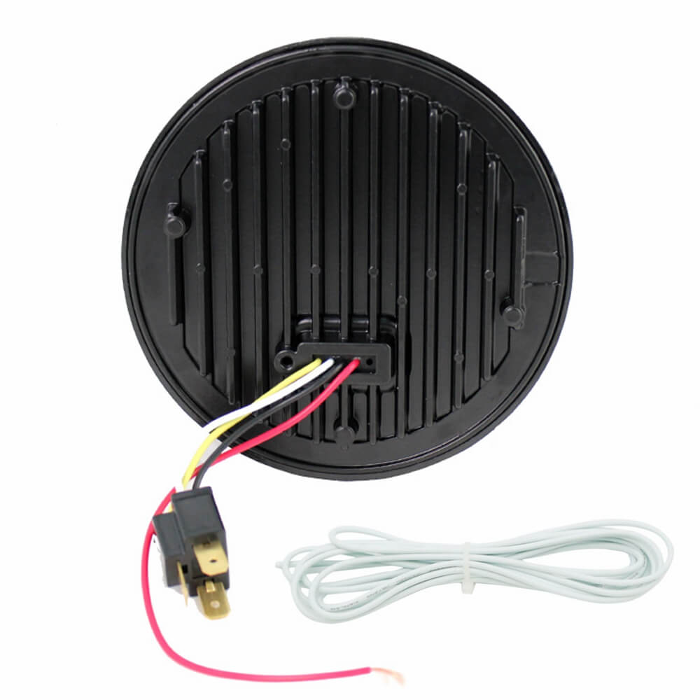 5 3/4" 5.75inch Slim Line Multi LED Round Projection Headlight Black For Harley Davidson and Indian All 5 3/4" Headlight Buckets - pazoma