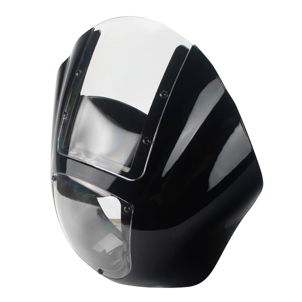 Club Style 5.75" Headlight Quarter Fairing Windshield w/universal mounting kit For Harley Dyna Sportster Softail XL FXR FXD FXBB FXLR FXST - pazoma