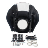 Club Style 5.75" Headlight Quarter Fairing Windshield w/universal mounting kit For Harley Dyna Sportster Softail XL FXR FXD FXBB FXLR FXST - pazoma