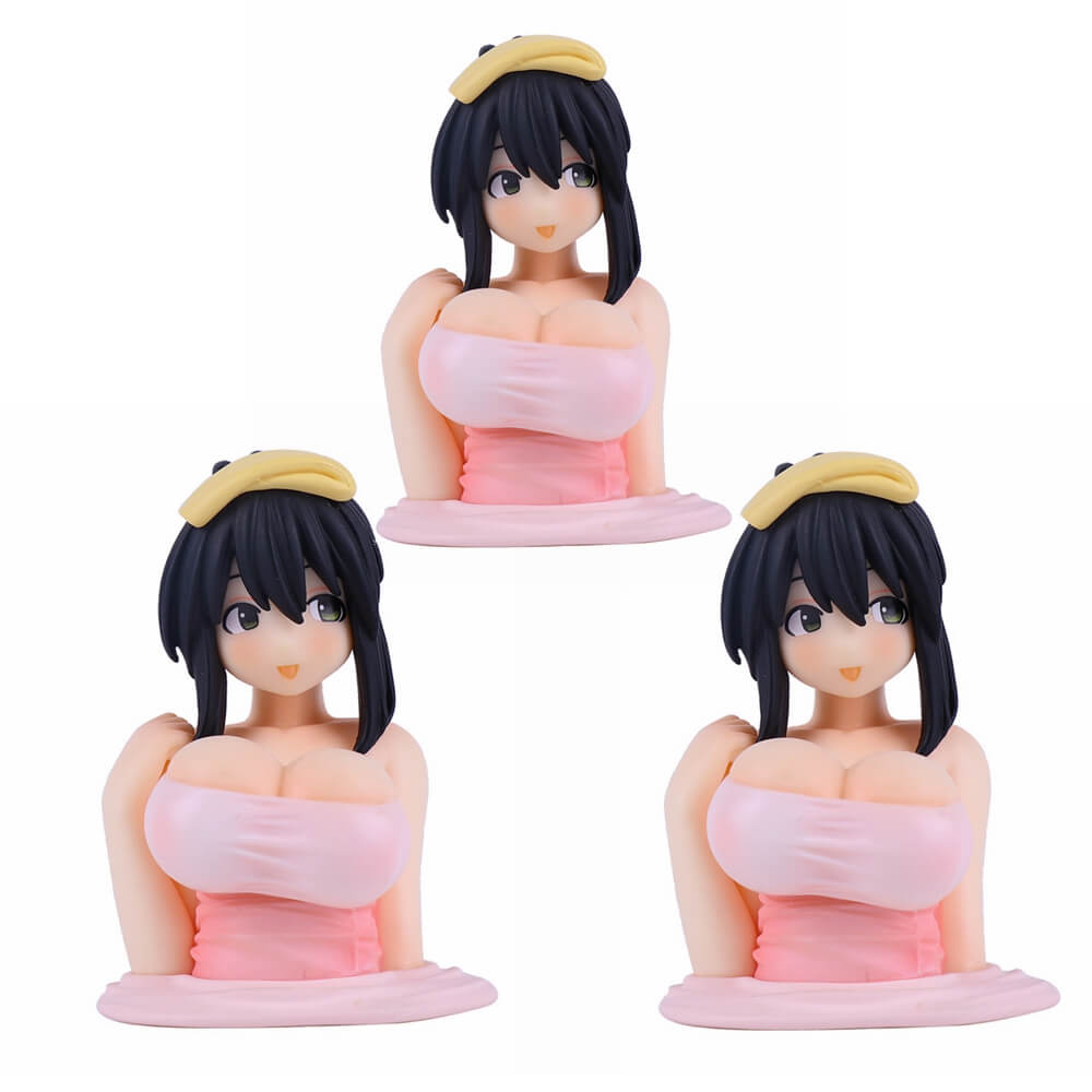 Anime Car Motorcycle Decoration Chest Shaking Kanako Ohno Bust Jiggling Mini Action Figure Sexy Girl PVC Collection Model Dolls Toys - pazoma