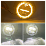 7" Universal Motorcycle LED Headlight Cafe Racer Round Headlamp w/ High Low Beam Halo Daytime Running Light DRL For HONDA CB400 - pazoma