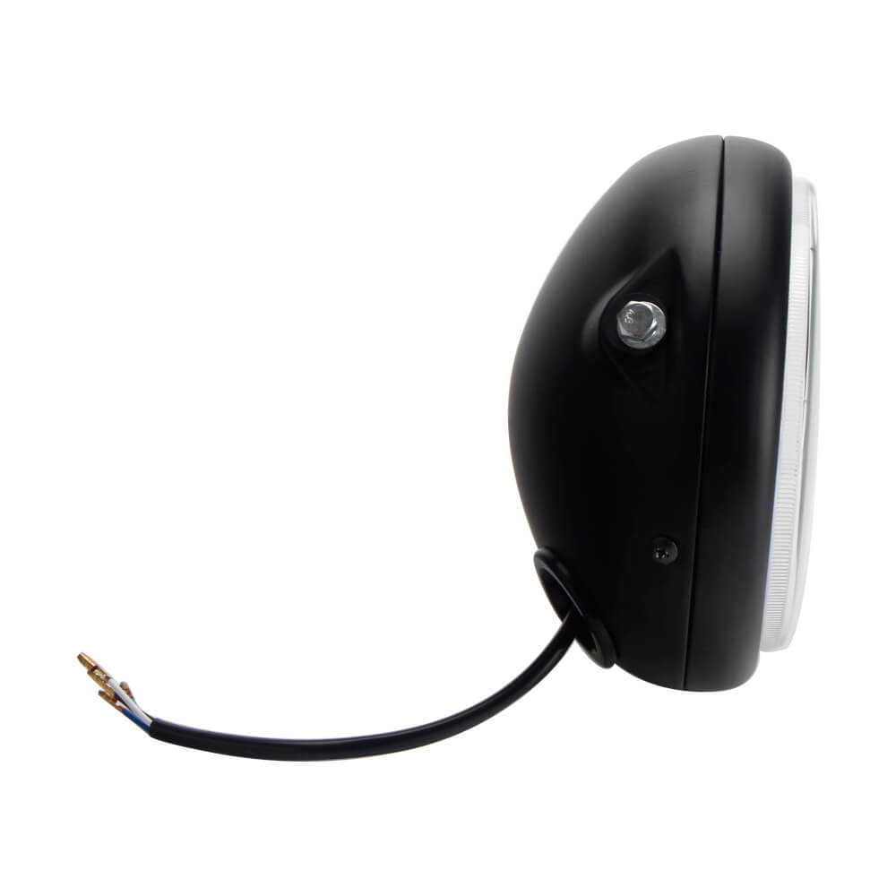 7" Universal Motorcycle LED Headlight Cafe Racer Round Headlamp w/ High Low Beam Halo Daytime Running Light DRL For HONDA CB400 - pazoma