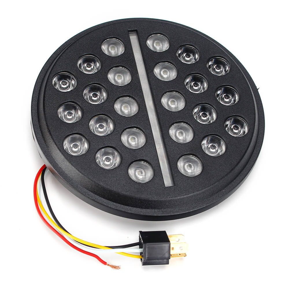 7" round SLIM LINE Multi LED Projection Headlight w/DRL For Harley Davidson Clubstyle FXRT FXRD FXRP FXR style Fairing - pazoma