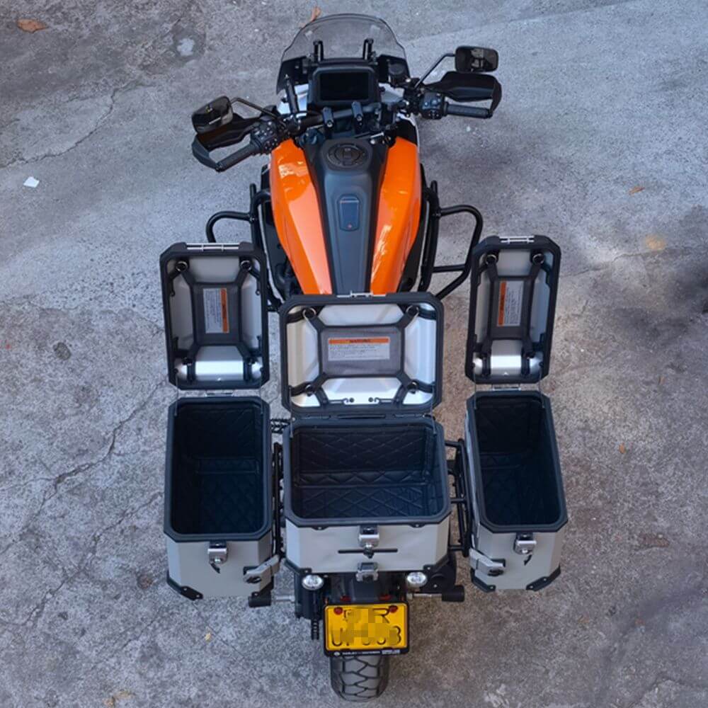 Aluminum Side Top Cases Rear Luggage Tail Box Inner Liner Lining Bag Cargo Mesh Net for Harley Pan America CVO RA1250SE Special RA1250 S - pazoma