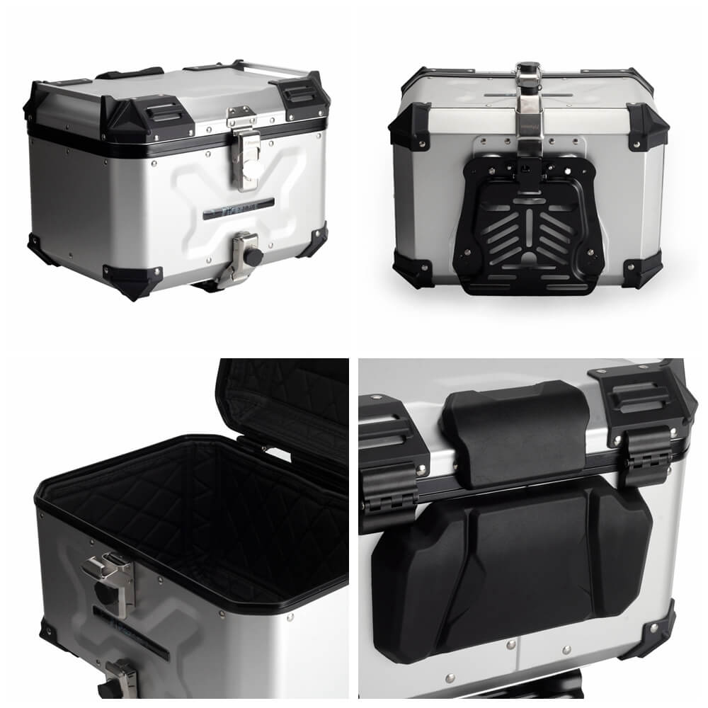 Aluminum Top Cases Rear Luggage Tail Box for Harley Softail Low Rider S ST FXLR FXLRS FXLRST 2018-2025 WQuick-release Mounting Plate Bracket - pazoma