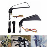 Motorcycle Custom Axe Style Mirrors Aluminum LED Turn Signal Running Light For Harley V-Rod Dyna Sportster Softail - pazoma