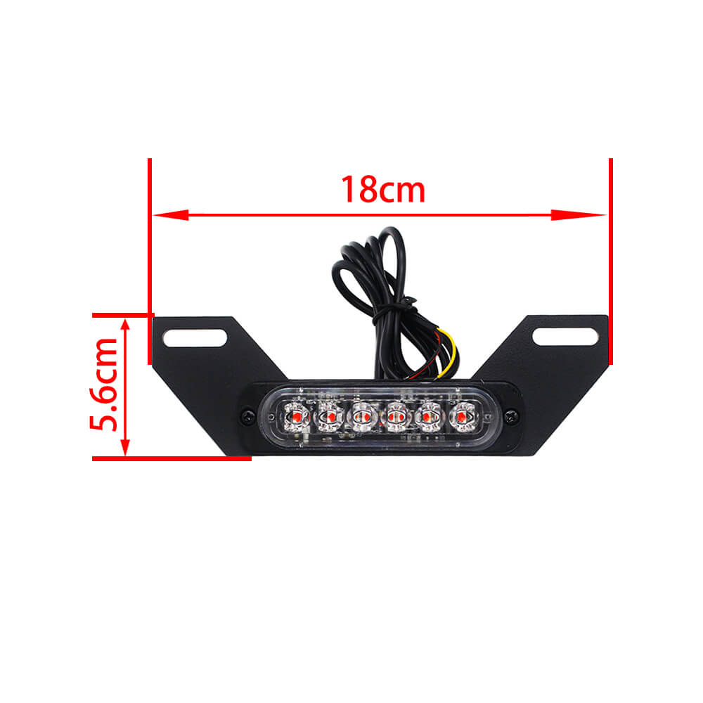 Motorcycle B6 License Plate Auxiliary LED Taillight Burst Flash Brake light - pazoma