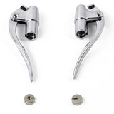 Custom Chopper Bobber Cafe Racer Old School Bar End Control Lever Inverted Brake Clutch Levers for 1" handlebars Chrome Made Out of Forged Brass - pazoma