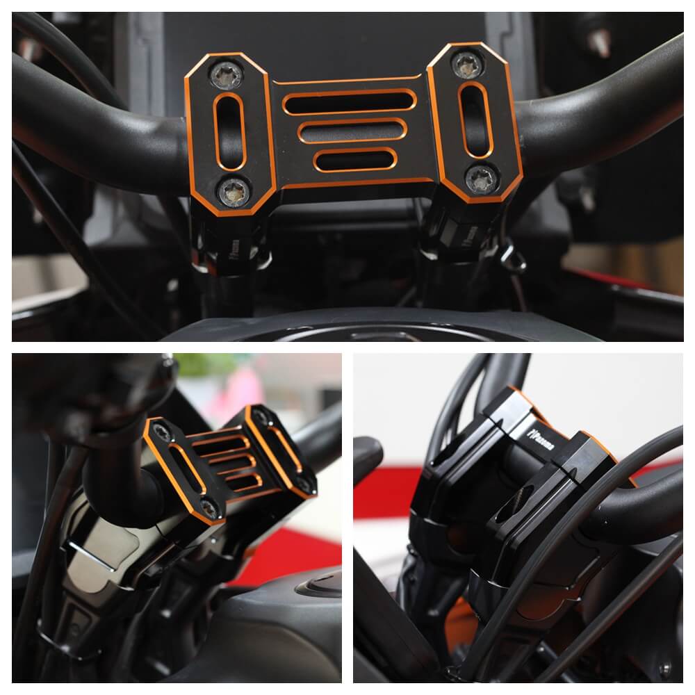 Harley Pan America 1250 ST Special CVO RA1250S Pull Back Handlebar Risers Offset Backward Adapters Back Move Mount w/Top Clamp Cover - pazoma