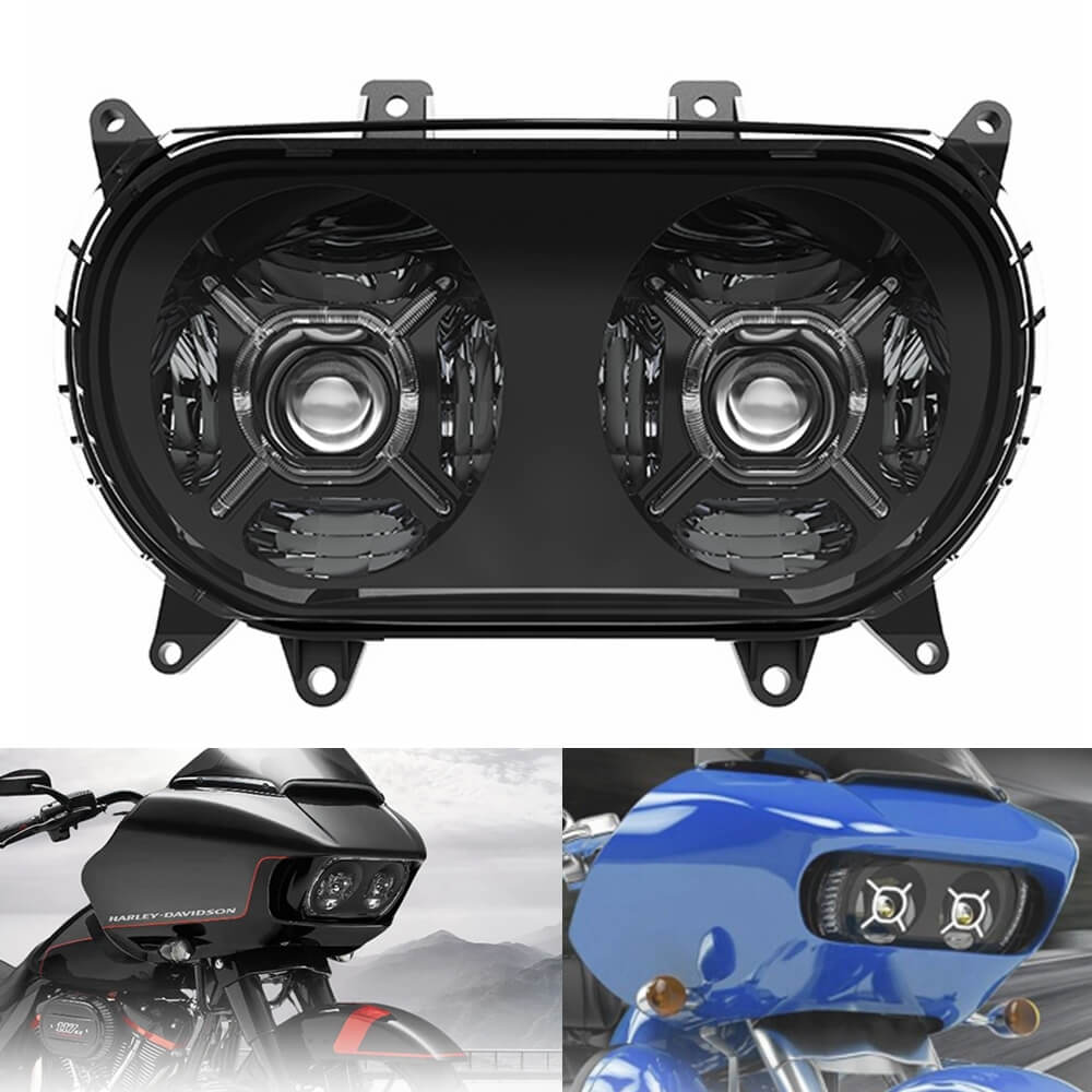 Harley Road Glide ST Special Limited CVO FLTRX FLTRK FLTRXS FLTRXSE FLTRXST FLTRKSE LED Headlight Dual HI/LO Beam Projector Head Lamp w/DRL - pazoma