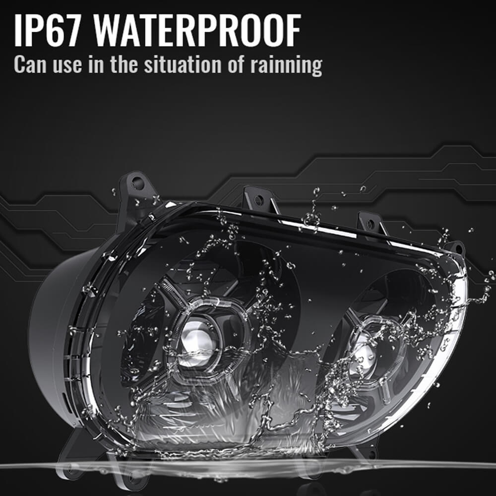 LED Headlight Dual HI/LO Beam Projector Head Lamp w/ DRL For Harley Road Glide Ultra Special Limited ST CVO FLTRU FLTRX FLTRXS FLTRXSE FLTRK - pazoma