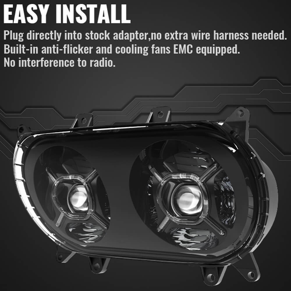 Harley Road Glide ST Special Limited CVO FLTRX FLTRK FLTRXS FLTRXSE FLTRXST FLTRKSE LED Headlight Dual HI/LO Beam Projector Head Lamp w/DRL - pazoma