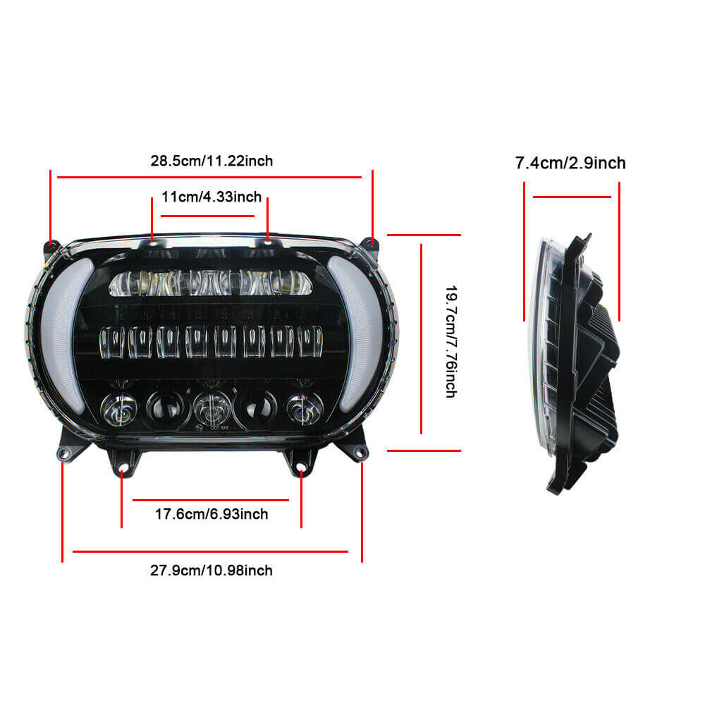 New Motorcycle Harley Road Glide FLTRX FLTRU 2015-2024 Dual LED Headlight Projector Headlamp With Turn Signal & Daylight Running Light DRL - pazoma