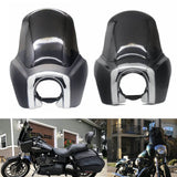 Front Fairing w/ 15'' Smoke Windshield Windscreen For Harley Dyna Wide Glide 2006-2017 Chrome Trim Bezel Headlight Relocation Block Black