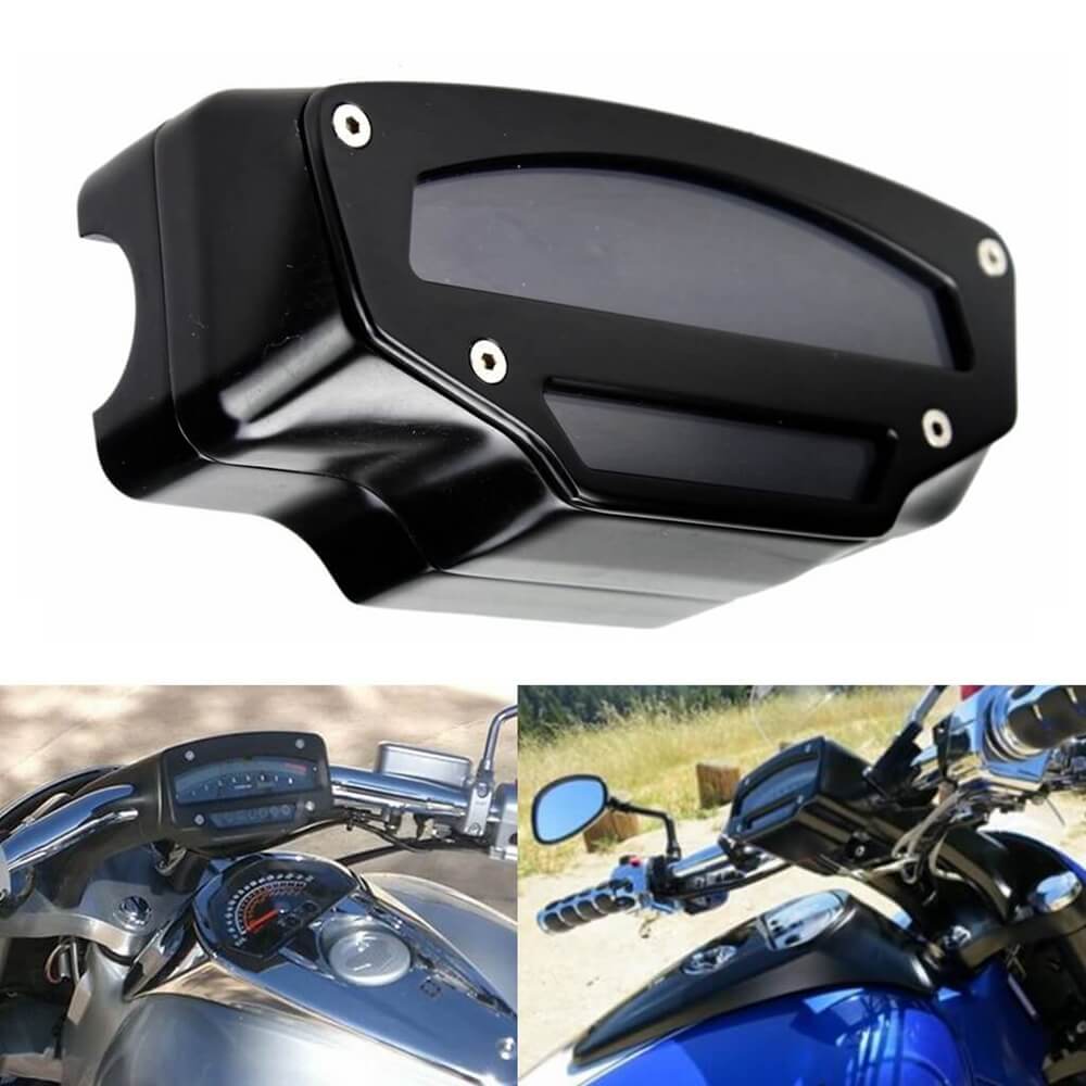 Boulevard M109R VZR1800 2006-2014 Tach Tacho Gauge Meter Tachometer Housing Cover Gauge Cluster Cover Black Chrome - pazoma