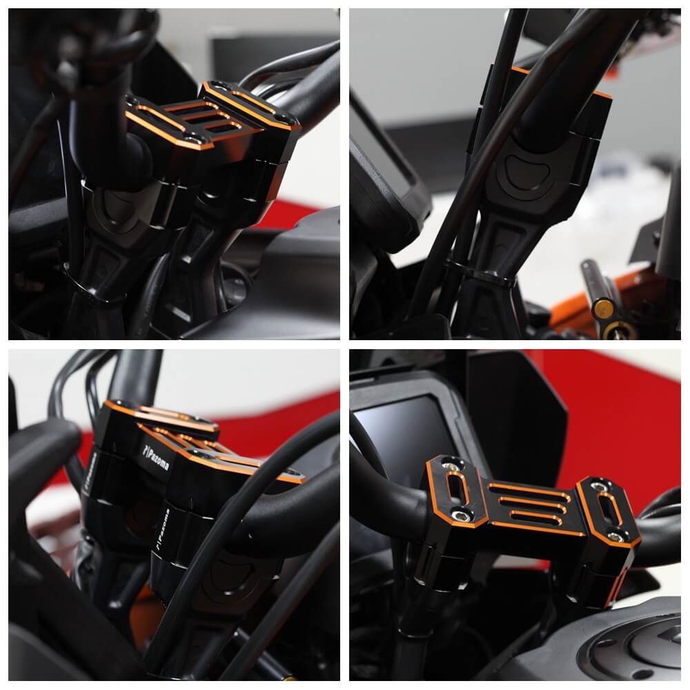 CNC Aluminum Handlebar Riser Extension 1'' W/ Top Clamp Cover Kit For Harley Pan America 1250 ST Special RA1250S CVO RA1250SE 2021- - pazoma