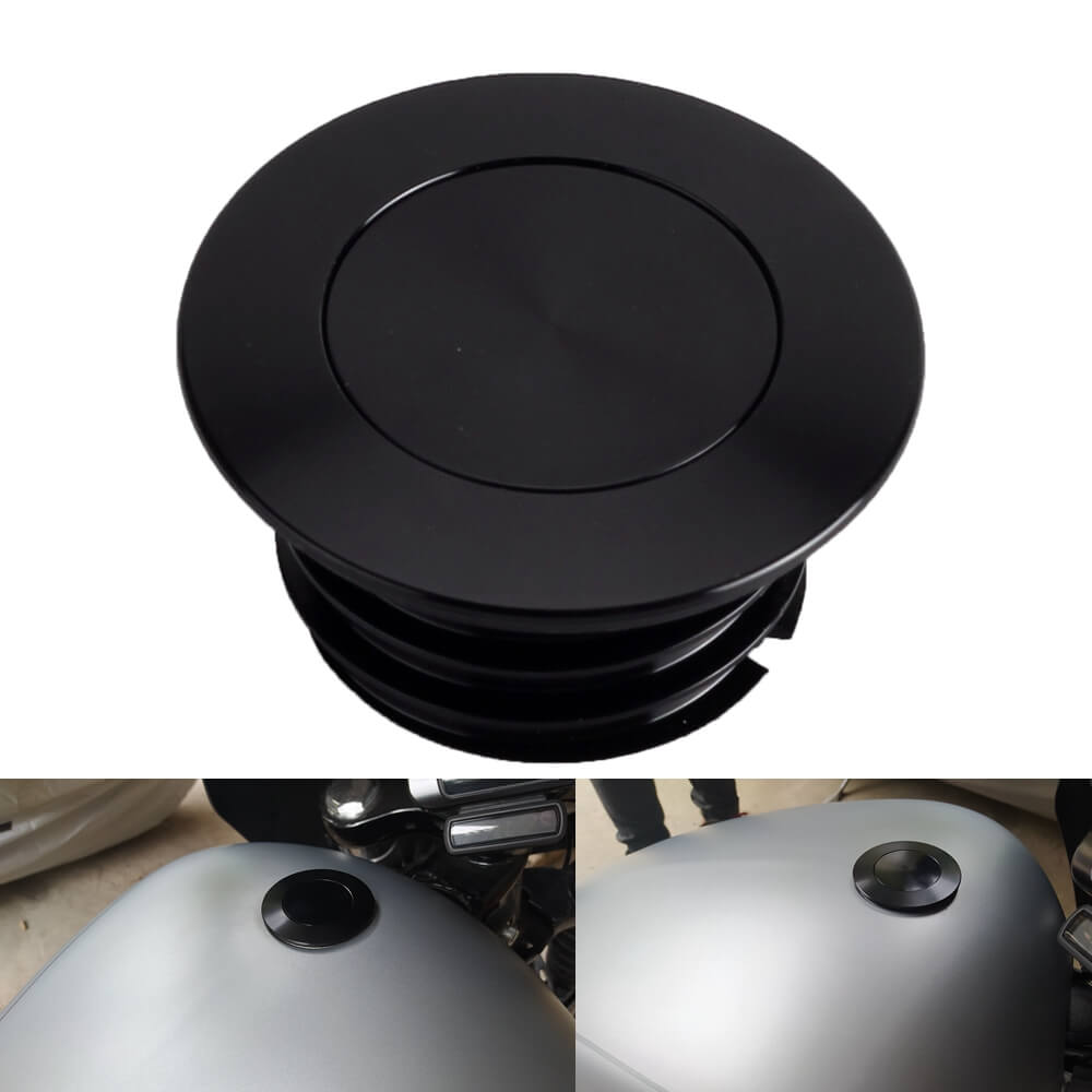 CNC Pop-up Flush Mount Vented Low-Profile Gas Oil Tank Fuel Cap For Harley Softail M8 Street Bob Breakout Standard 114 S 2018-2023 - pazoma