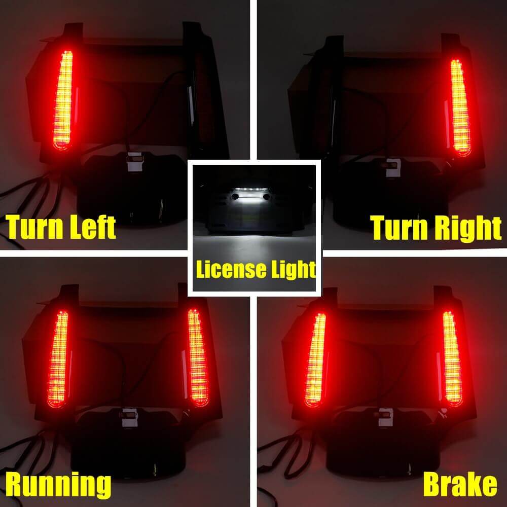 Black LED CVO Style Rear Fender System For Harley Touring Road King Electra Road Street Glide FLHR FLHT FLHX 2009-2013 - pazoma